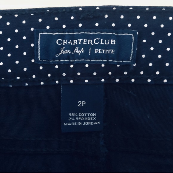 Charter Club Bristol Size 2P Skinny Ankle Jeans Stretch High Rise Blue Polka Dot - Picture 6 of 7